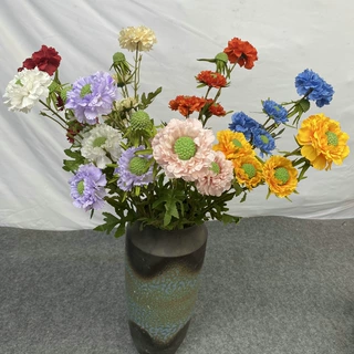 5叉仿真松虫草 婚庆场景装饰假花绢花插花太阳花 室内装饰松茸草