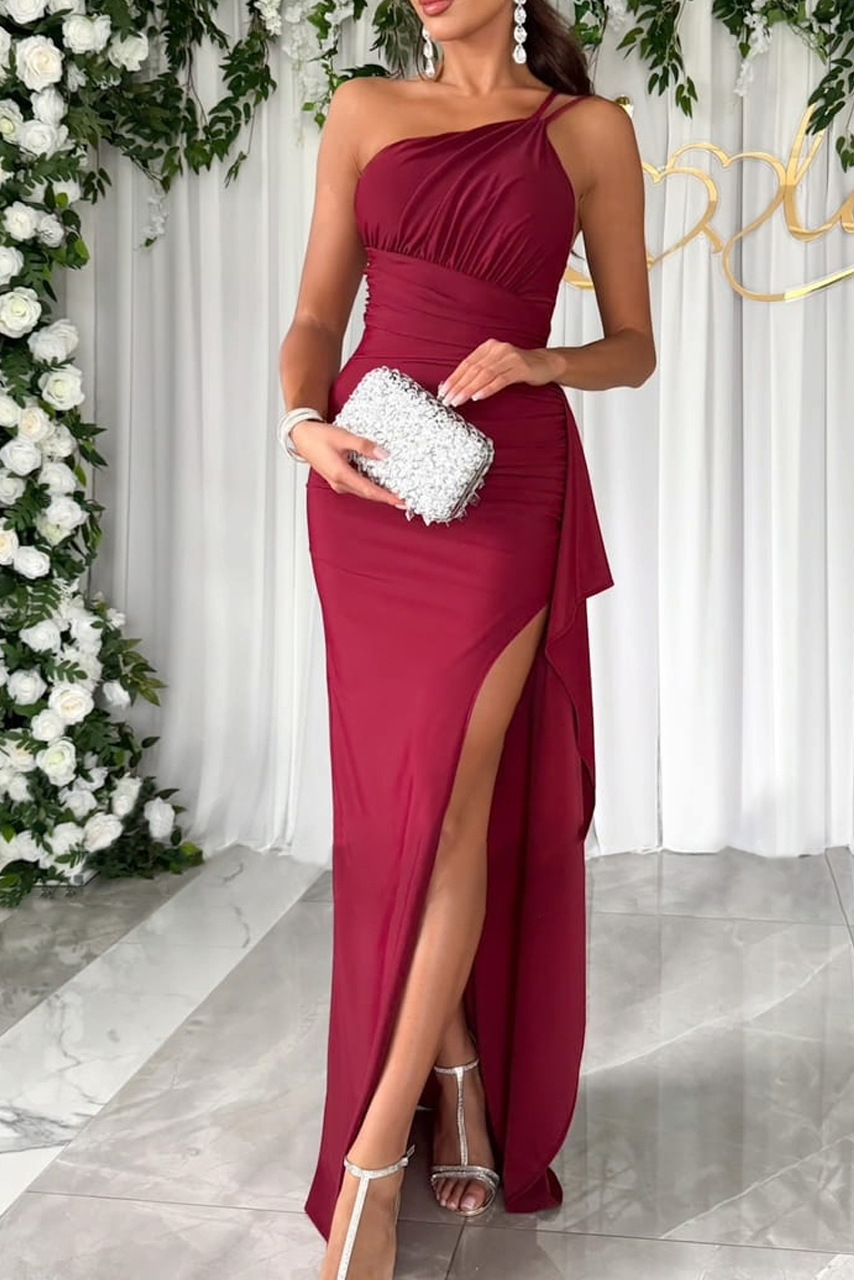 Women's Sheath Dress Sexy Collarless Zipper Sleeveless Solid Color Maxi Long Dress Banquet Party Date display picture 3