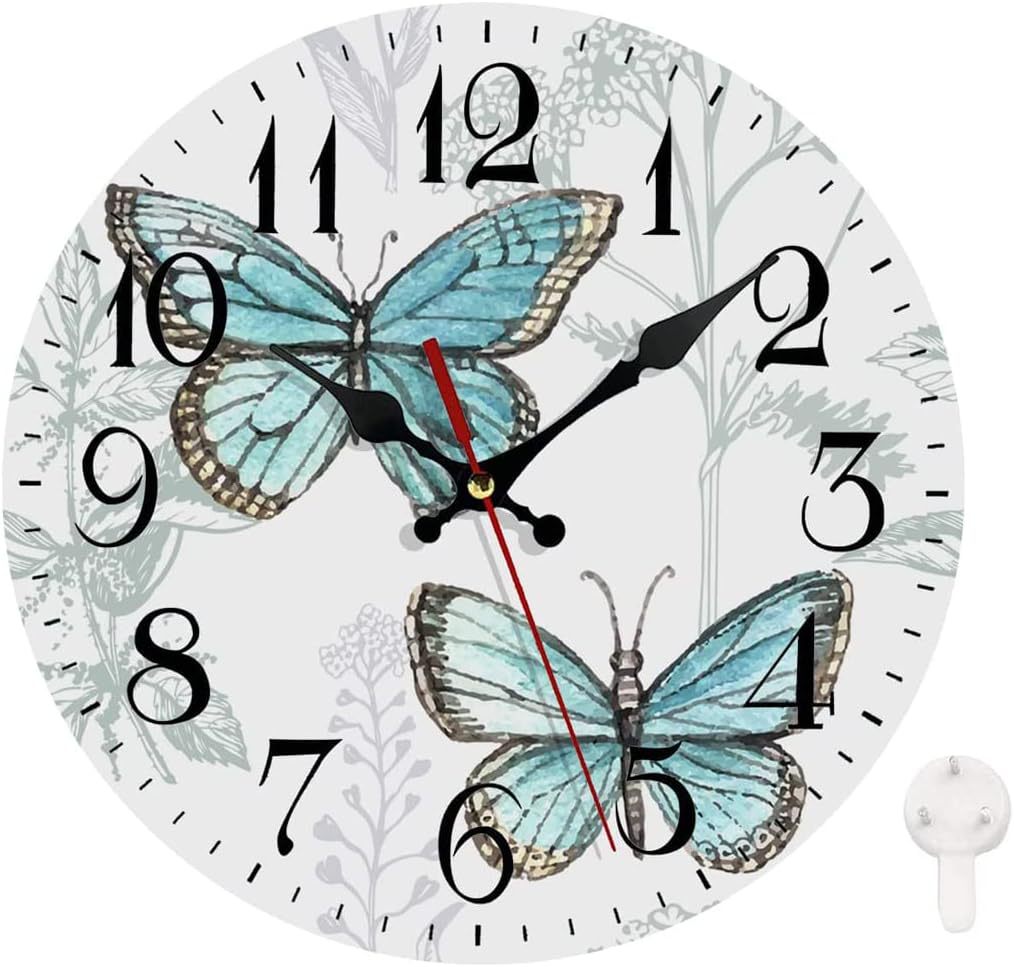 Reloj de pared sin marco con mariposa/animal, reloj simple de tablero de densidad, decoración para sala/comedor, venta directa de fábrica