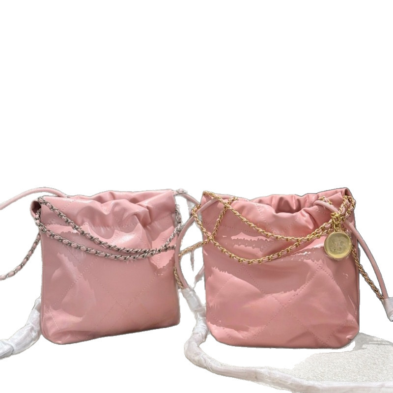 新しい Xiaoxiangfeng 22bag ミニゴミ袋ミニチキンイエローダイヤモンドチェーン本革ポータブルクロスボディレディースバッグ|undefined