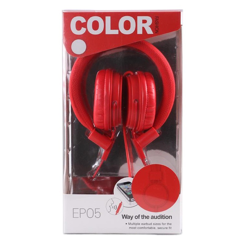 Auriculares con cable de color venta al por mayor EP05 auricular transfronterizo teléfono móvil de comercio exterior con micrófono auricular entrega de una sola pieza