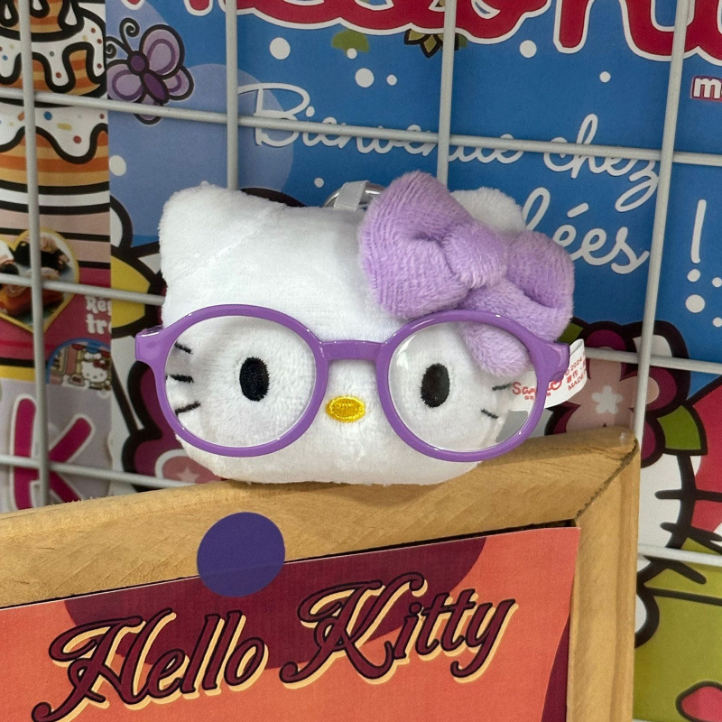 黑色草帽kitty帽宝宝挂件爱心扣公仔玩偶可爱赫本风挂饰钥匙扣|undefined