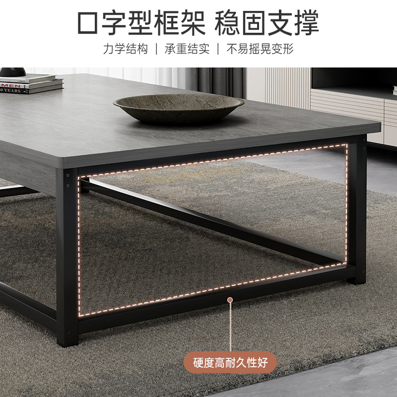 Tabla de té pequeña sala de estar doméstica 2025 nueva casa de alquiler de lujo moderno sofá cuadrado simple mesa de té