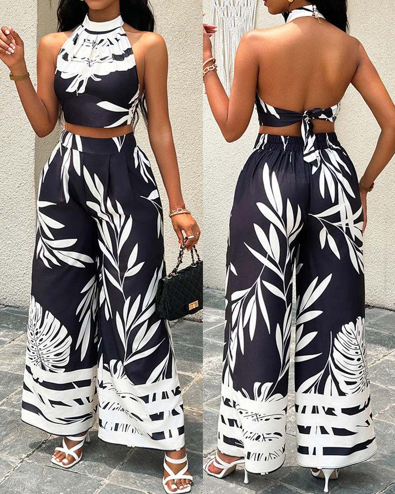 Holiday Beach Women's Vacation Printing Linen Polyester Printing Pants Sets Pants Sets display picture 1