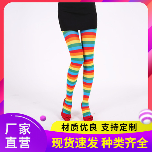 Halloween Christmas Striped Knee-High Socks Party Accessories Striped Socks Solid Color Multicolor Hosiery