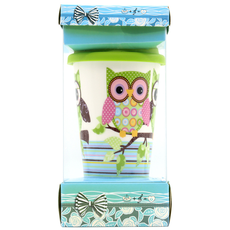 卡通猫头鹰高杯