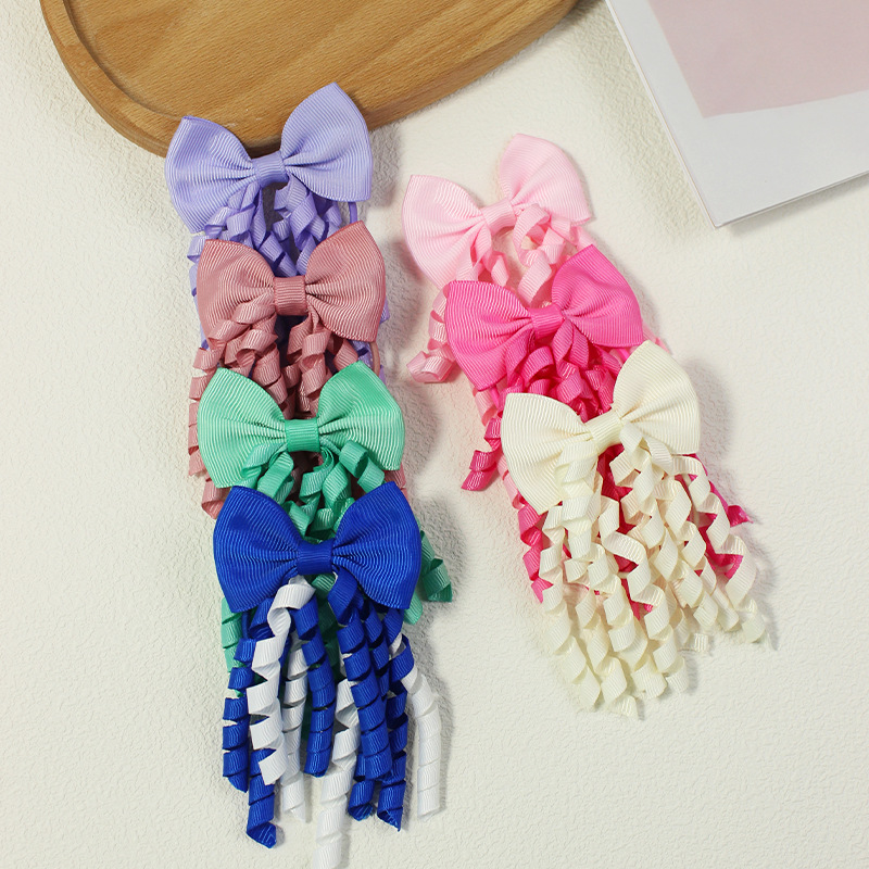 7g Weight Hair Tie Hair Accessories Type A Pair Quantity Holiday, Daily Occasion Polyester Rib Material Bow Knot Pattern Kid'S Gender Cartoon Style Style Kid'S Cartoon Style Bow Knot Polyester Rib Hair Tie 3