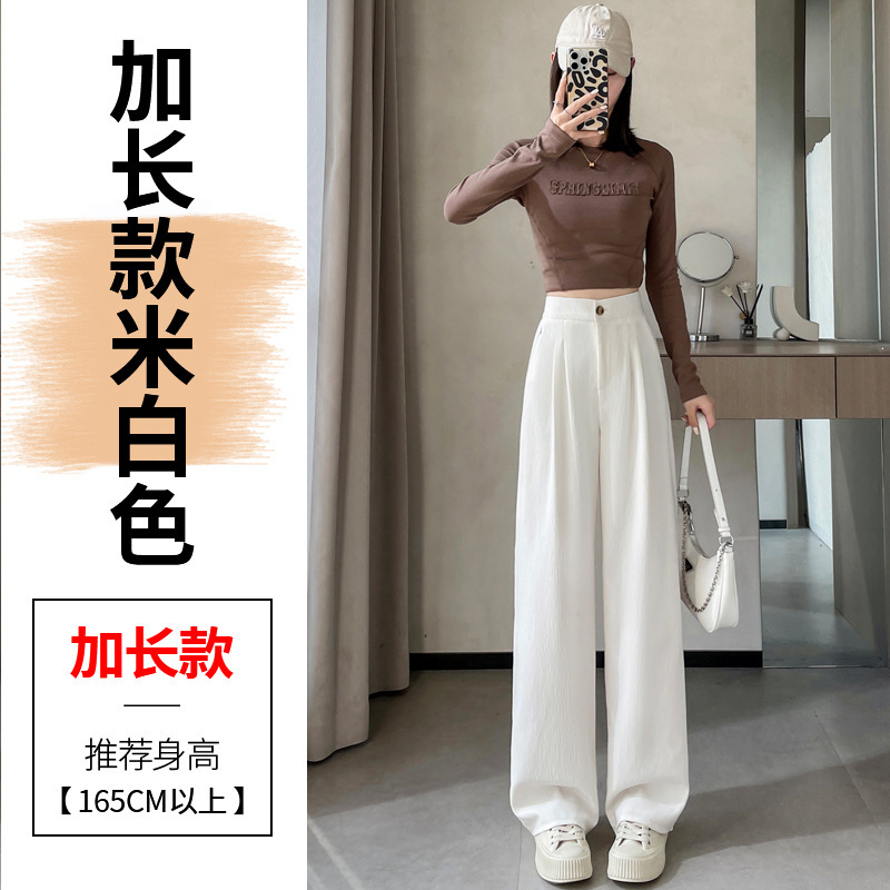 十三行2025秋冬季新款肌理感西装裤高腰窄版阔腿直筒拖地休闲裤女|undefined
