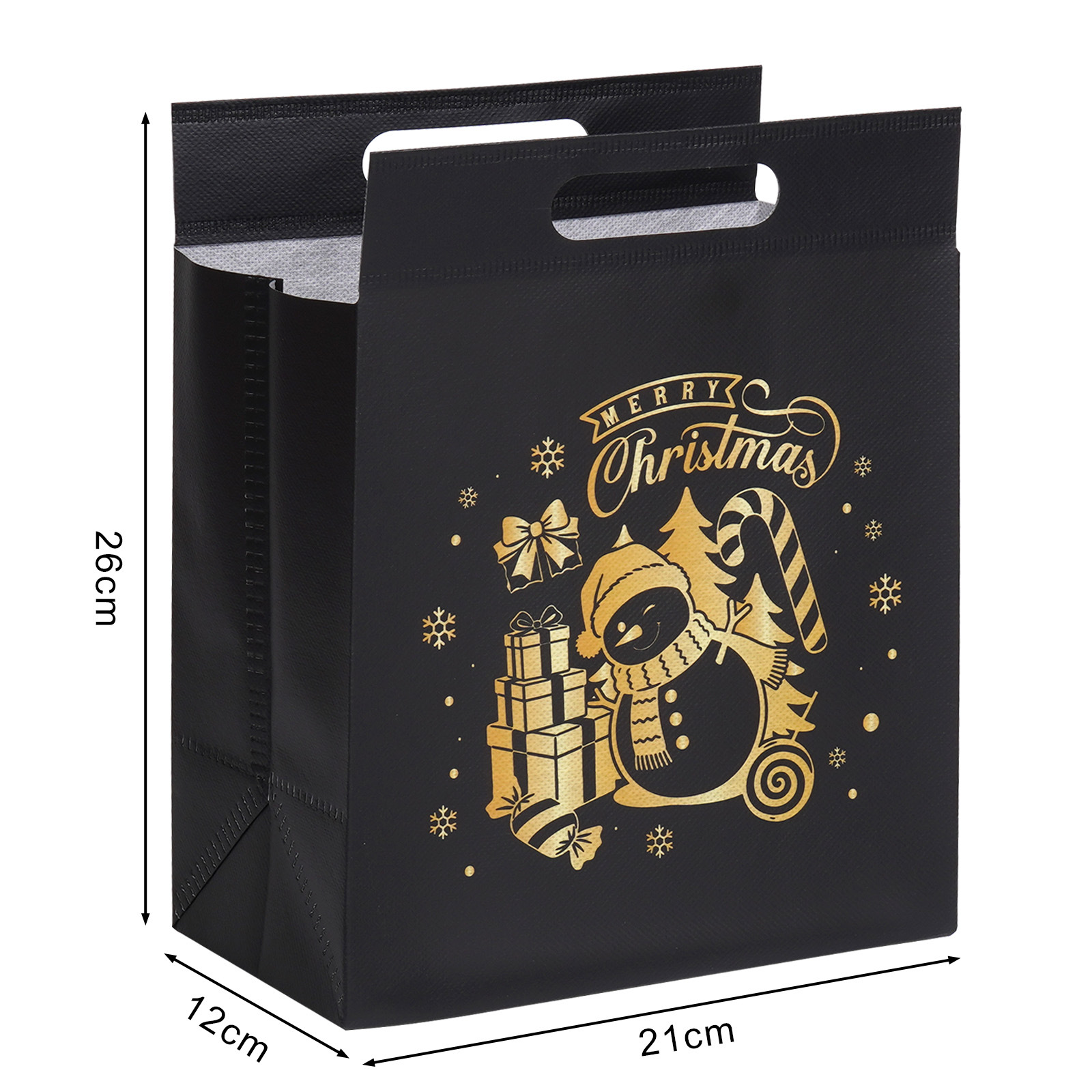Bolsas de Navidad negras personalizadas bolsas de regalo de acompañantes de negocios embalaje de fiesta bolsas de tela al por mayor