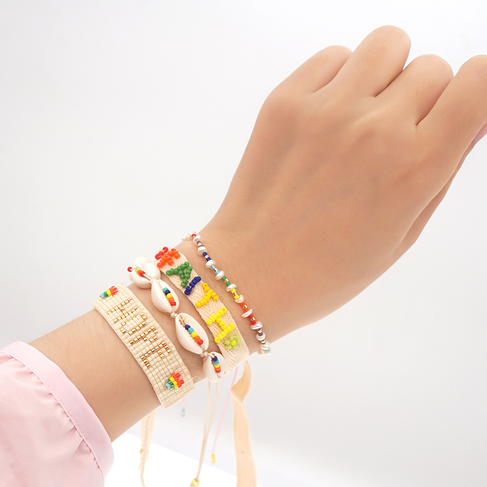 color miyuki bead shell bohemian style stacking bracelet wholesale jewelry Nihaojewelrypicture1