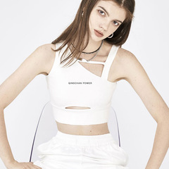 European and American letter printed fitness vest for women with chest pad and sports style vest running top and yoga wear outside