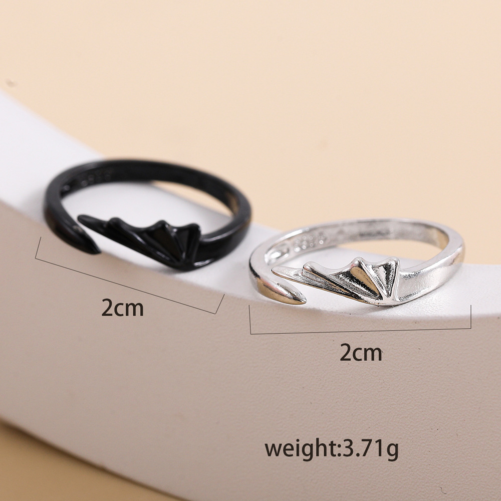 Fashion Simple Angels and Demons Black and White Couple Ring