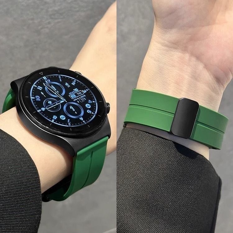 シリコン時計ストラップ 20mm22mm インターフェース幅ユニバーサル耳針取り外し交換用磁気折りたたみバックル時計ストラップ|undefined