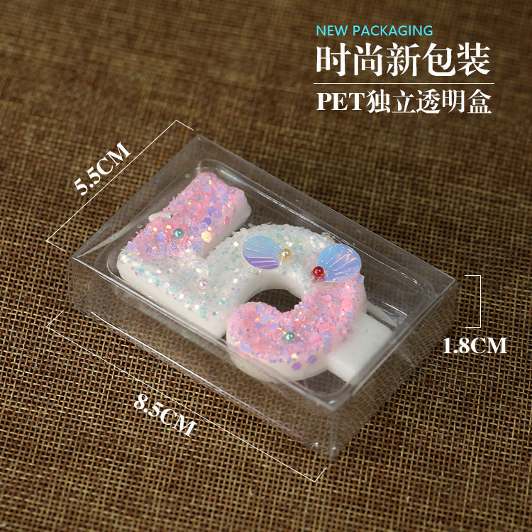 Vela numérica degradada rosa con perlas y conchas, creativa, para Amazon – Producto transfronterizo exclusivo