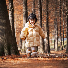 女童中长款加厚羽绒丝服连帽外套韩版洋气冬季2025新款冬装外套厚