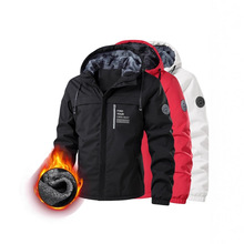 男跨境外套男加绒加厚加棉中青年棉衣连帽夹克户外冲锋衣新疆棉袄