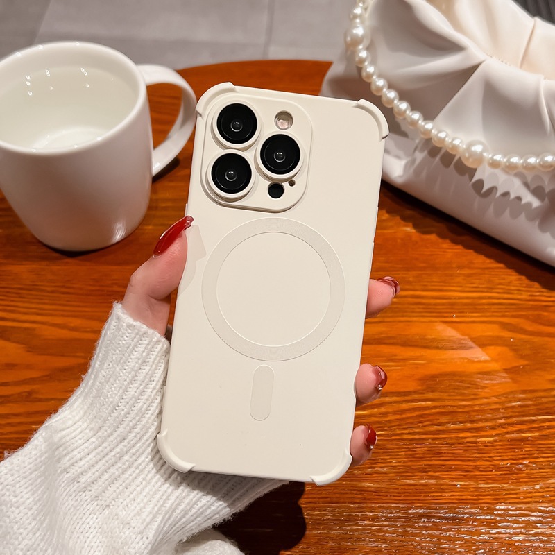 Funda para teléfono móvil iPhone 17 PRO, con airbag líquido, succión magnética en las cuatro esquinas, película protectora para la lente de Apple 14, funda protectora de cobertura total