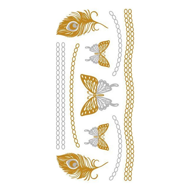 Bronceado tatuaje pegatinas agua transferencia MT metal impermeable tatuaje pegatinas fiesta Amazon estilo europeo y americano tatuaje