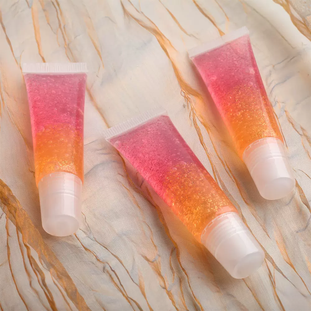 跨境外贸爆品软管双层唇釉无logo水果味彩虹滋润保湿唇彩唇釉定制
