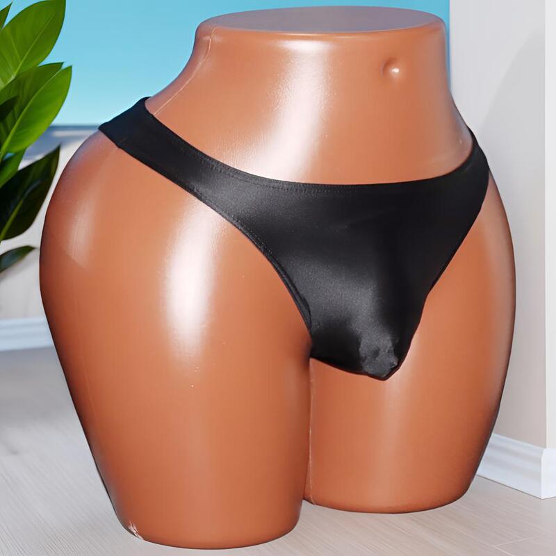 007 Trendy Men's Briefs, Ice Silk Smooth Satin, Sexy and Luxurious, Low-Waist U-Shaped Pouch, Semi-Covering Narrow Hips