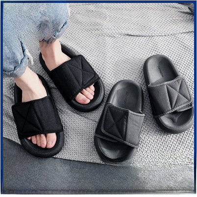 New Summer European Style Southeast Asian Thick Suede Feeling Coconut Adjustable Velcro Sandals Beach Slippers Thick Model