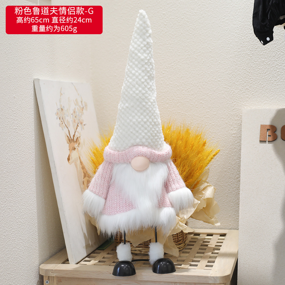 Transfronterizo luminoso Rudolf adornos de Navidad estilo europeo simple muñeca de tela Santa Claus/muñeco de nieve