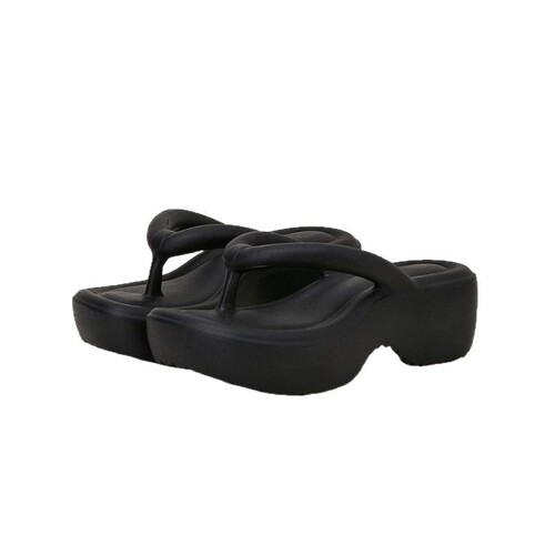 Star-Style EVA Slipper with Comfortable Fit, Toe-Covered Herringbone Slip-On Women's Summer Thick Heel Lift Outdoor Fashion Sandals