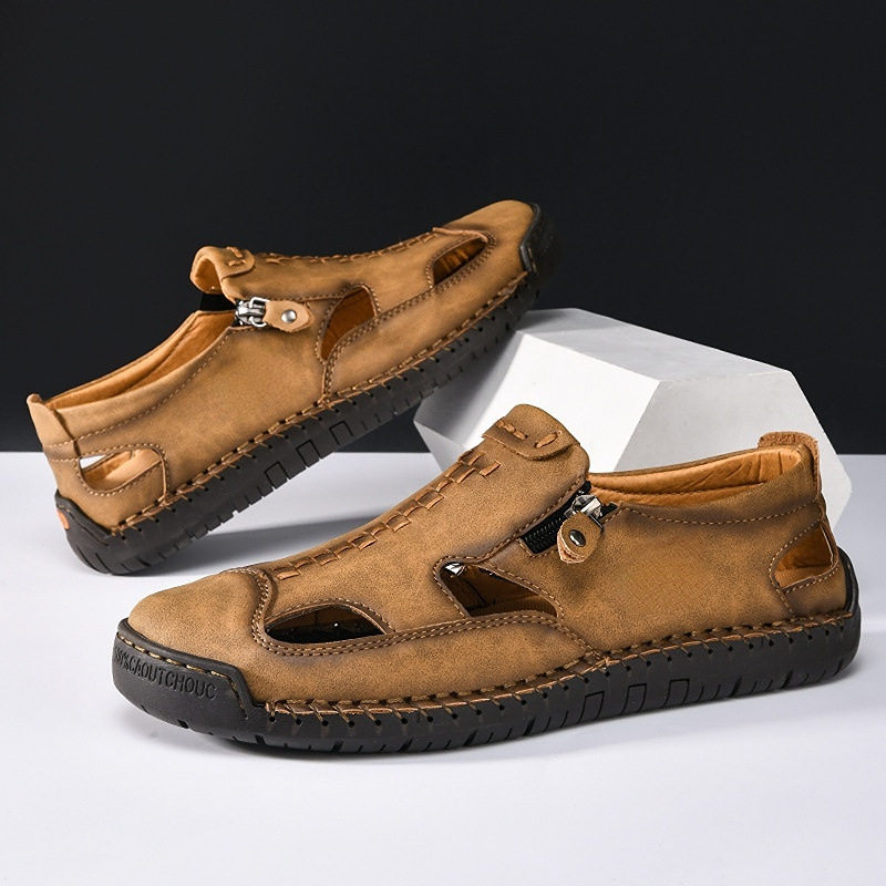 Dép sandal nam bít mũi thoáng khí chống trượt, cỡ lớn đi biển — T2518 trắng, T2518 vàng, T2518 xanh, T2518 đen chi tiết 13