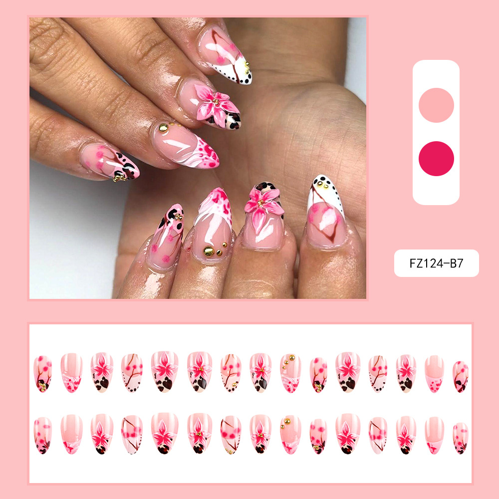 Uñas postizas 3D estéreo blanqueadoras, muy vendidas, piezas de arte de uñas portátiles transfronterizas, pegatinas de uñas sencillas con un toque de alta gama, venta al por mayor