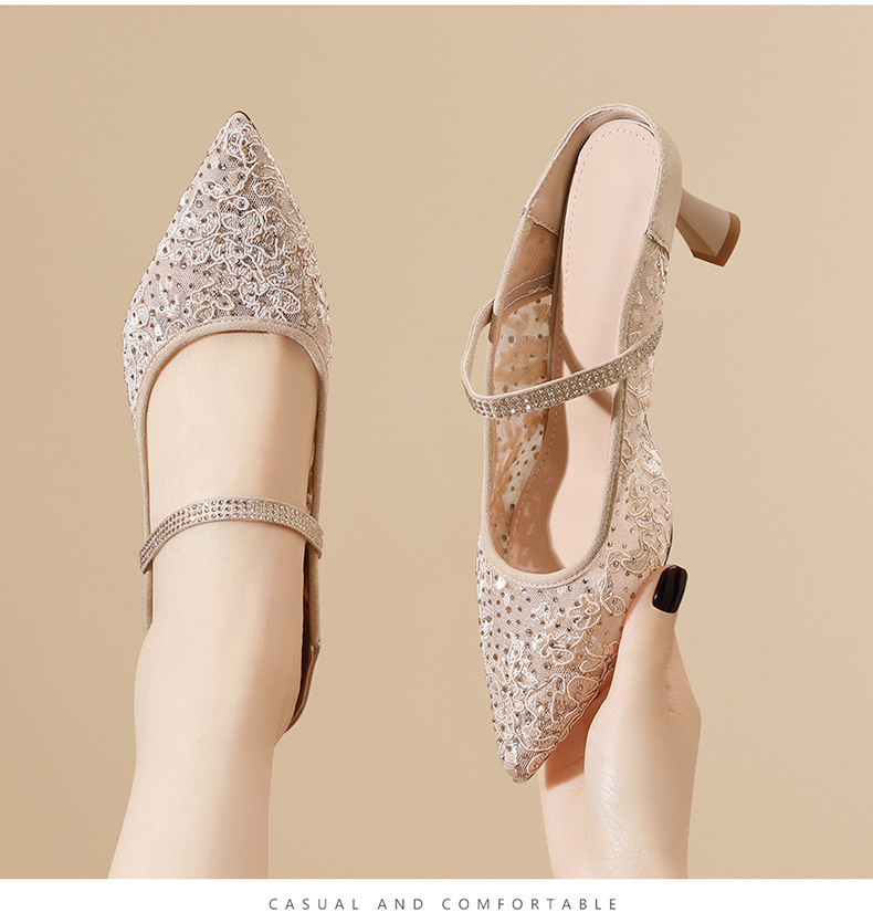 Eleganti mezze pantofole alla moda per le donne da indossare in estate, chignon con tacchi alti. Scarpe Muller di alta qualità_voghion.com