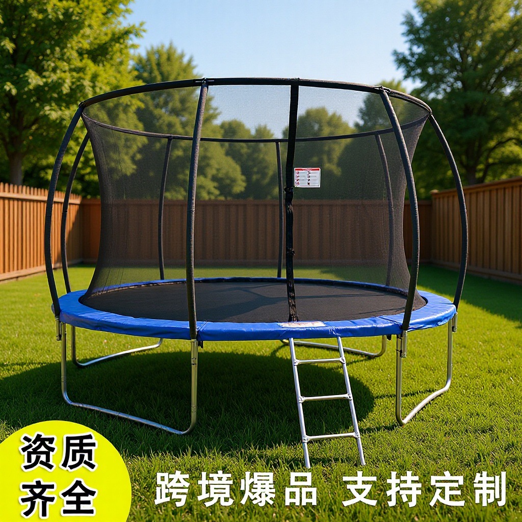 Outdoor Trampoline, Large Outdoor Adult Trampoline with Fence, Commercial Use for Stalls, Indoor Children's Trampoline