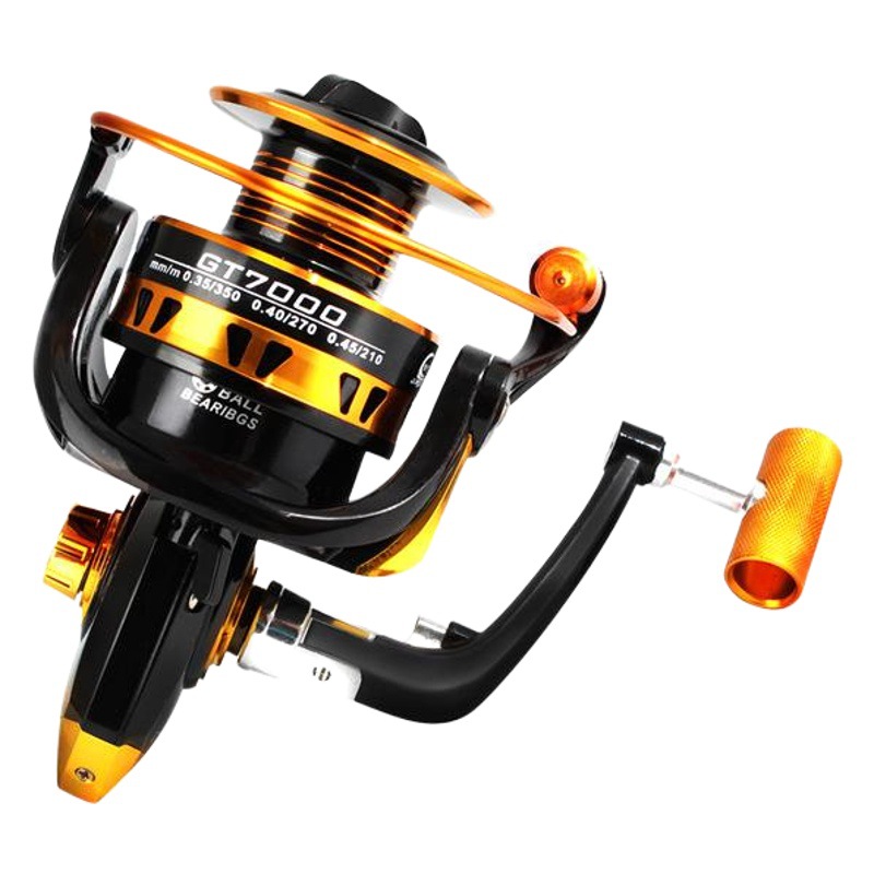 Carrete de pesca de cabeza de metal carrete de pesca rueca carrete de pesca de metal rockero carrete de pesca rueda giratoria polea