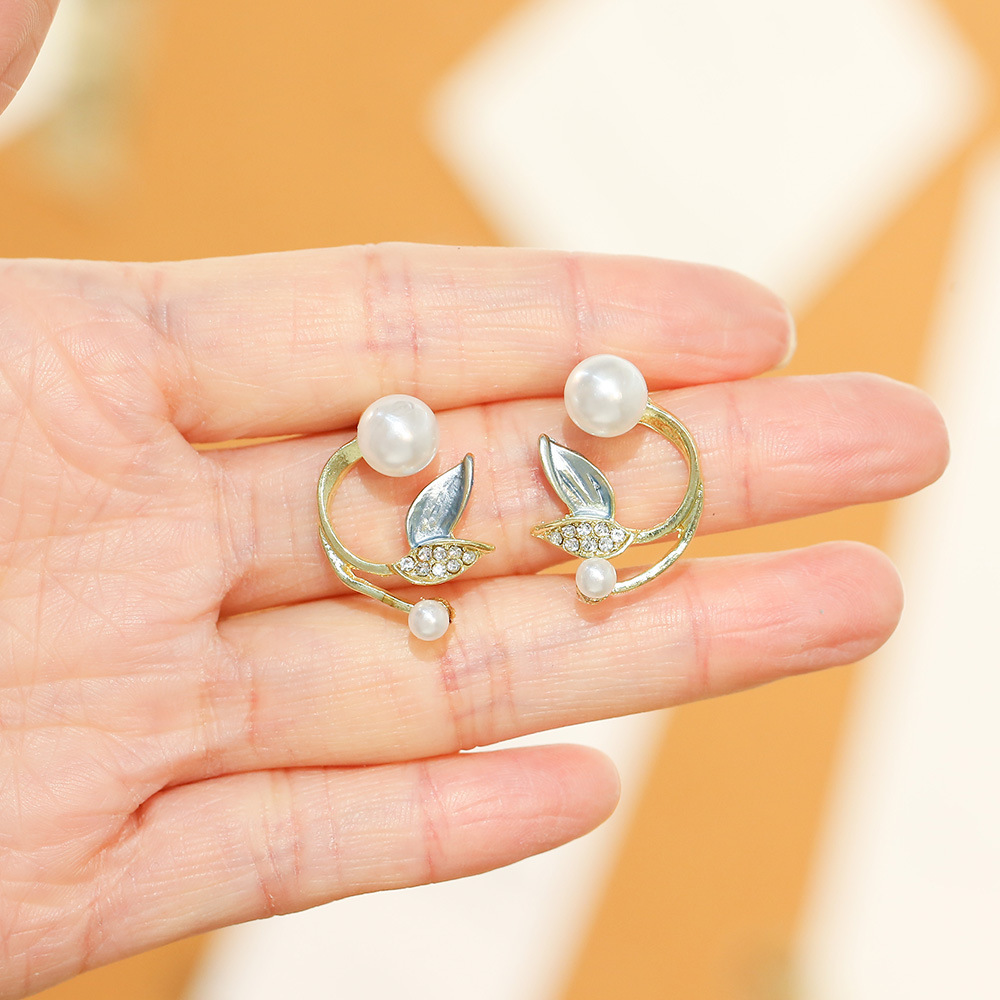 Women's Gender 1 Pair Casual Simple Style Flower Bow Knot Inlay Alloy Rhinestones Earrings