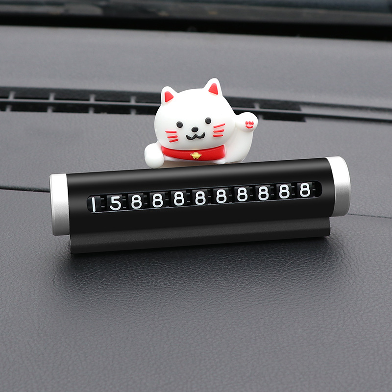 Matrículas de estacionamiento temporal de automóviles, decoraciones interiores de automóviles, personalidad linda, suministros creativos para automóviles, placas de teléfono de automóviles móviles