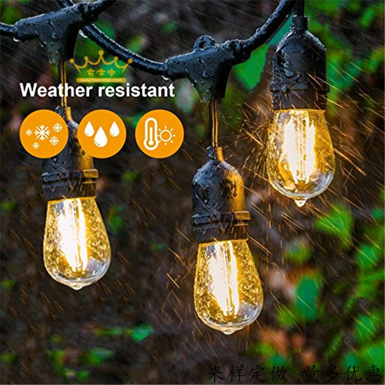 Popular European safety waterproof E26 lamp string national standard lamp string American outdoor waterproof E27 lamp string power cord