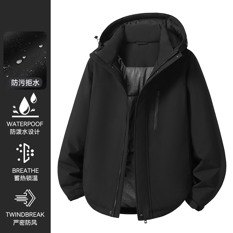New graphene thermal jacket for winter outdoor leisure and mountaineering, cotton-padded couple's hooded jacket wholesale