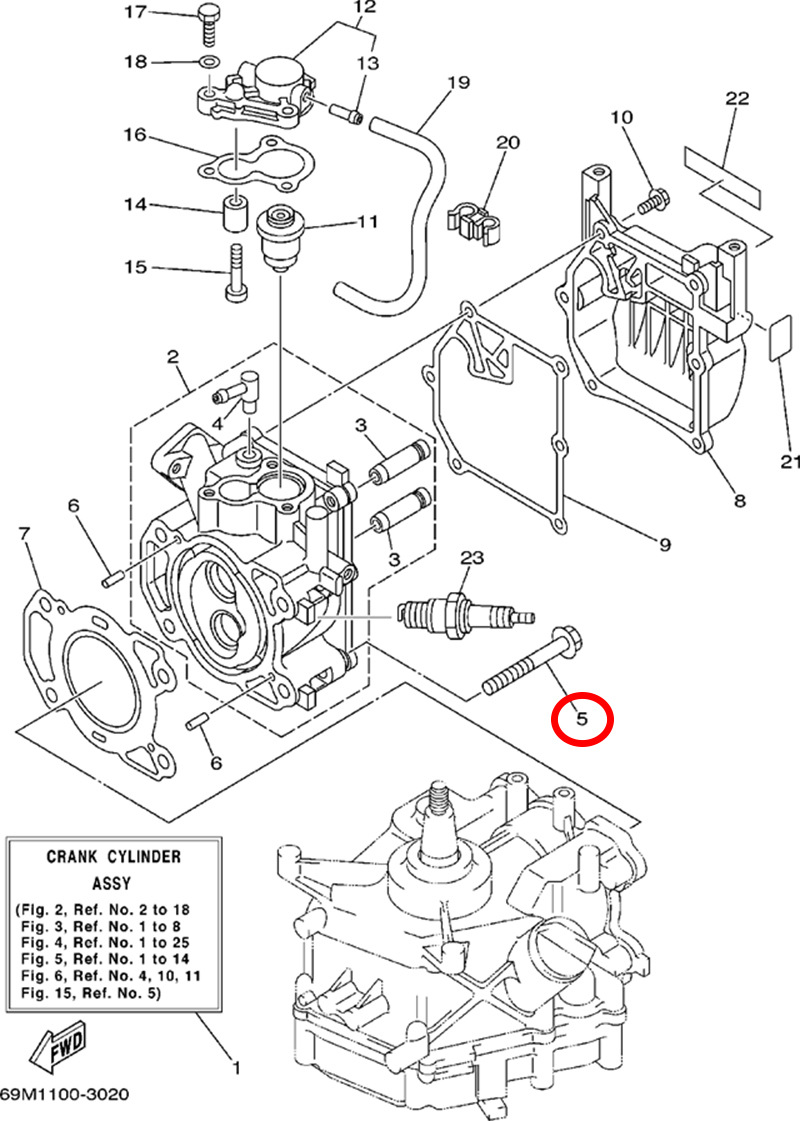 5)翟墨DEMONS舷外机船外挂机橡皮艇六角法兰面螺栓90105-08M36