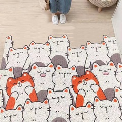 網紅卡通動物入戶門絲圈腳墊可裁剪玄關門口進門家用蹭土刮泥墊