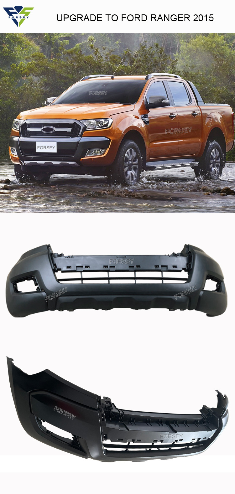 Suitable for 15 Ford Ranger front bumper blanks, unpainted