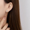 Small design advanced earrings white jade, high-quality style, light luxury style, simple and elegant design