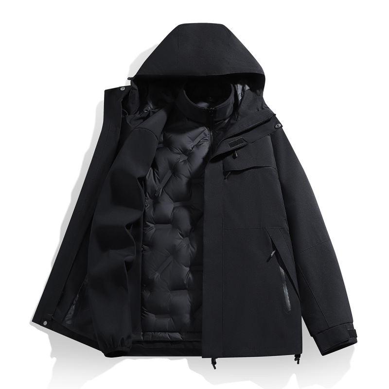 2026 Cross-Border 90 White Duck down Solid Color Workwear Jacket Detachable Mountaineering Sports Ski down Jacket