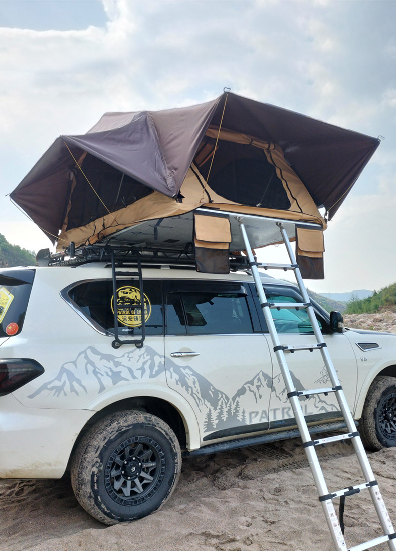 Factory in stock outdoor car roof tent full-automatic self-driving camping car tail hard shell roof tent