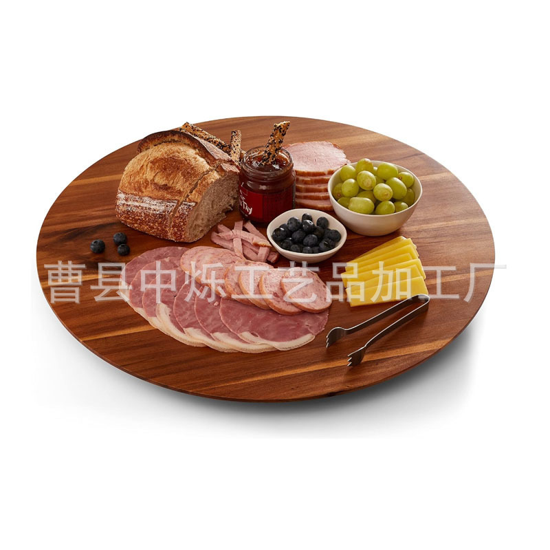 Japanese Acacia Wooden Pizza Plate Wooden Round Rotating Household Fruit Tray Restaurant Western Food Steak Tray Japanese Acacia Wooden Pizza Plate Wooden Round Rotating Household Fruit Tray Restaurant Western Food Steak Tray