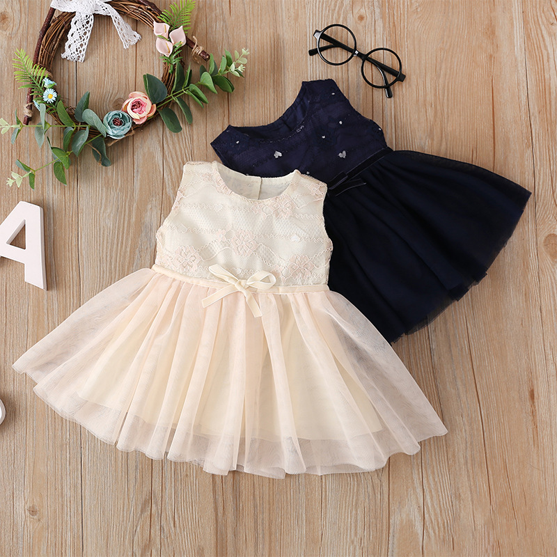 Bows Decor Woven Vest Children Skirt Dress Wholesale Nihaojewelry display picture 1