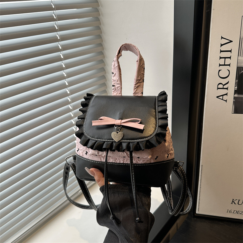 Mochila de hombro casual coreana, escolares de clase, personalidad, mochila de encaje.