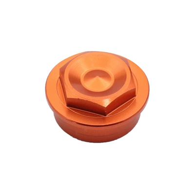 Motorcycle wheel hub – Off-road motorcycle modification accessories - orange-front-right-axle-cap