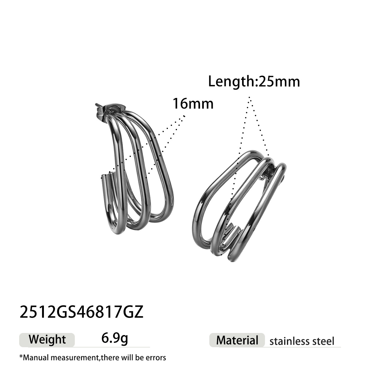 Alta Europa y América de moda auriculares de acero inoxidable ligero lujoso anillo de pigmentación chapado al vacío simple de alta calidad auriculares transfronterizos