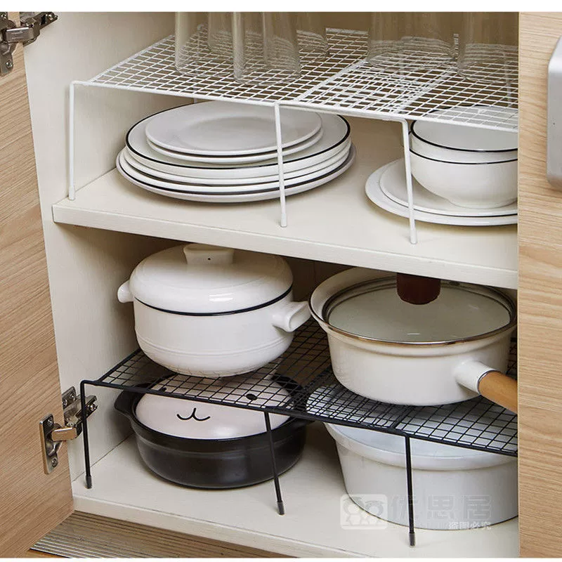 Многоуровневая стойка для шкафа Выдвижная железная кухонная стойка Нижняя раковина Полка для приправ Кухонная посуда Настольная стойка для хранения