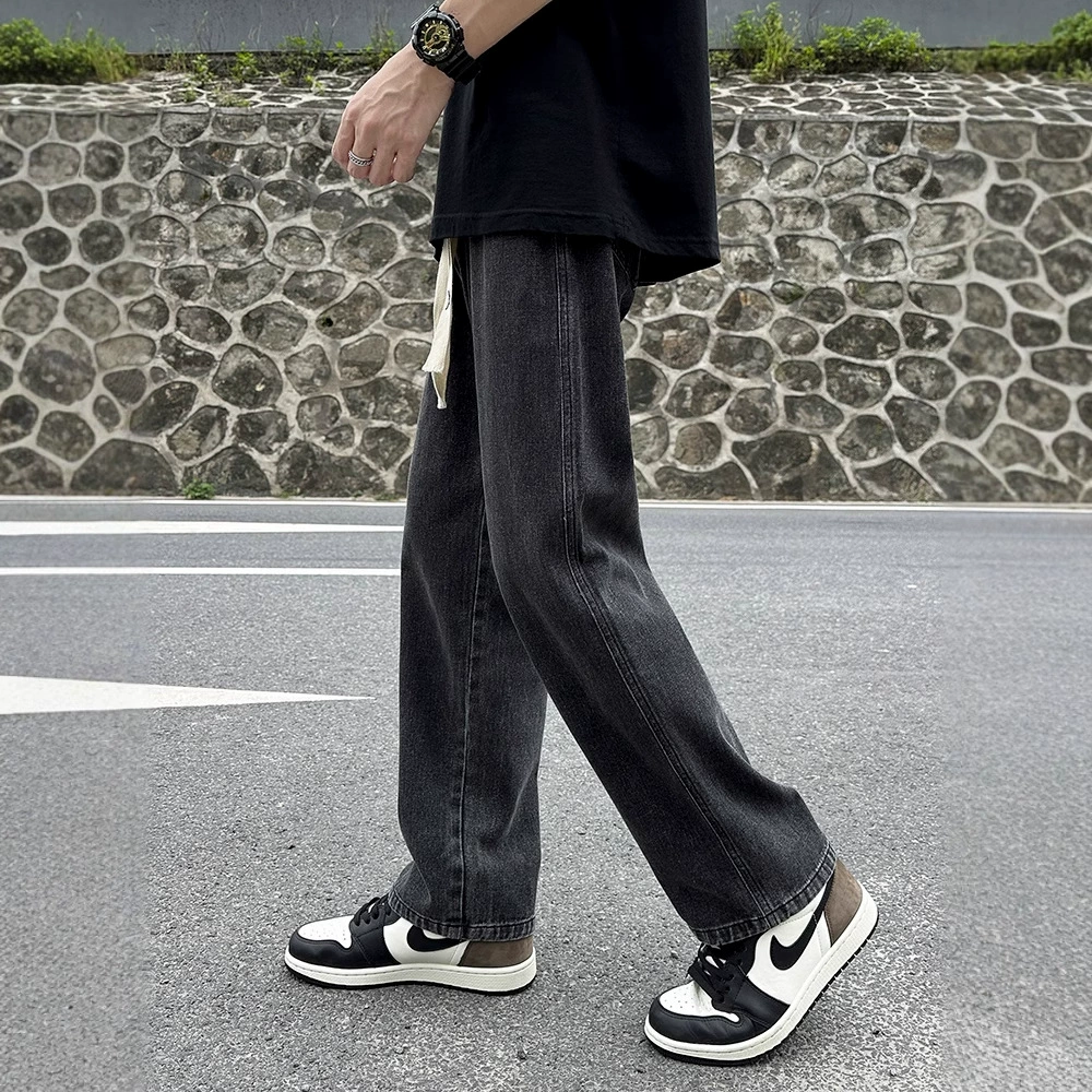 Юго-Восточная Азия взрывы ретро джинсы мужские летние шнурки свободные прямые американские мальчики повседневные широкие брюки