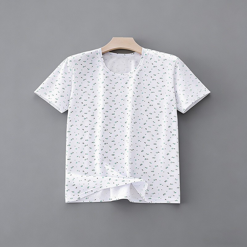 Middle-Aged and Elderly Women's Pure Cotton Floral Short-Sleeve Loose-Fitting Plus-Size Grandma's Cotton T-Shirt Summer Clothing for Moms